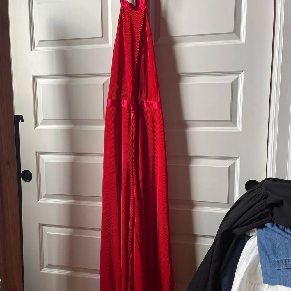 Elegant Red Halter Jumpsuit - Picture 2 of 9